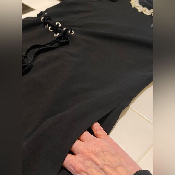 NWT Marc by Marc Jacobs SZ 8 Irving Tie Dress Velvet Chiffon Trim Whimsical Goth - Picture 12 of 16